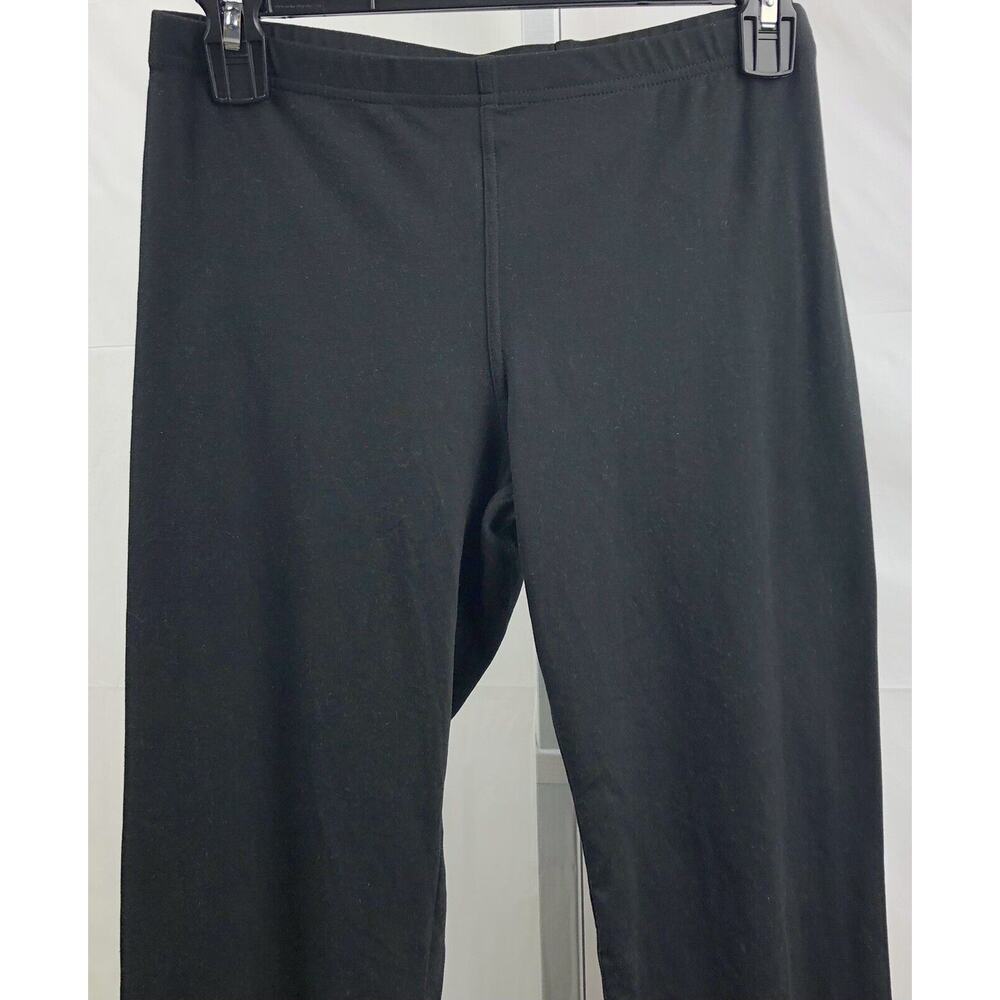 Knit Pants Women M Black Tapered Leg Stretch Elastic Waist Leggings Activewear - Picture 11 of 11